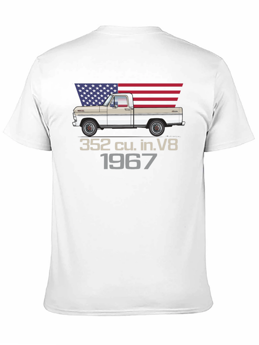 1967 Ford Truck T-Shirt - American Flag Design