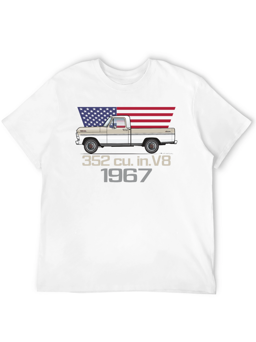 1967 Ford Truck T-Shirt - American Flag Design