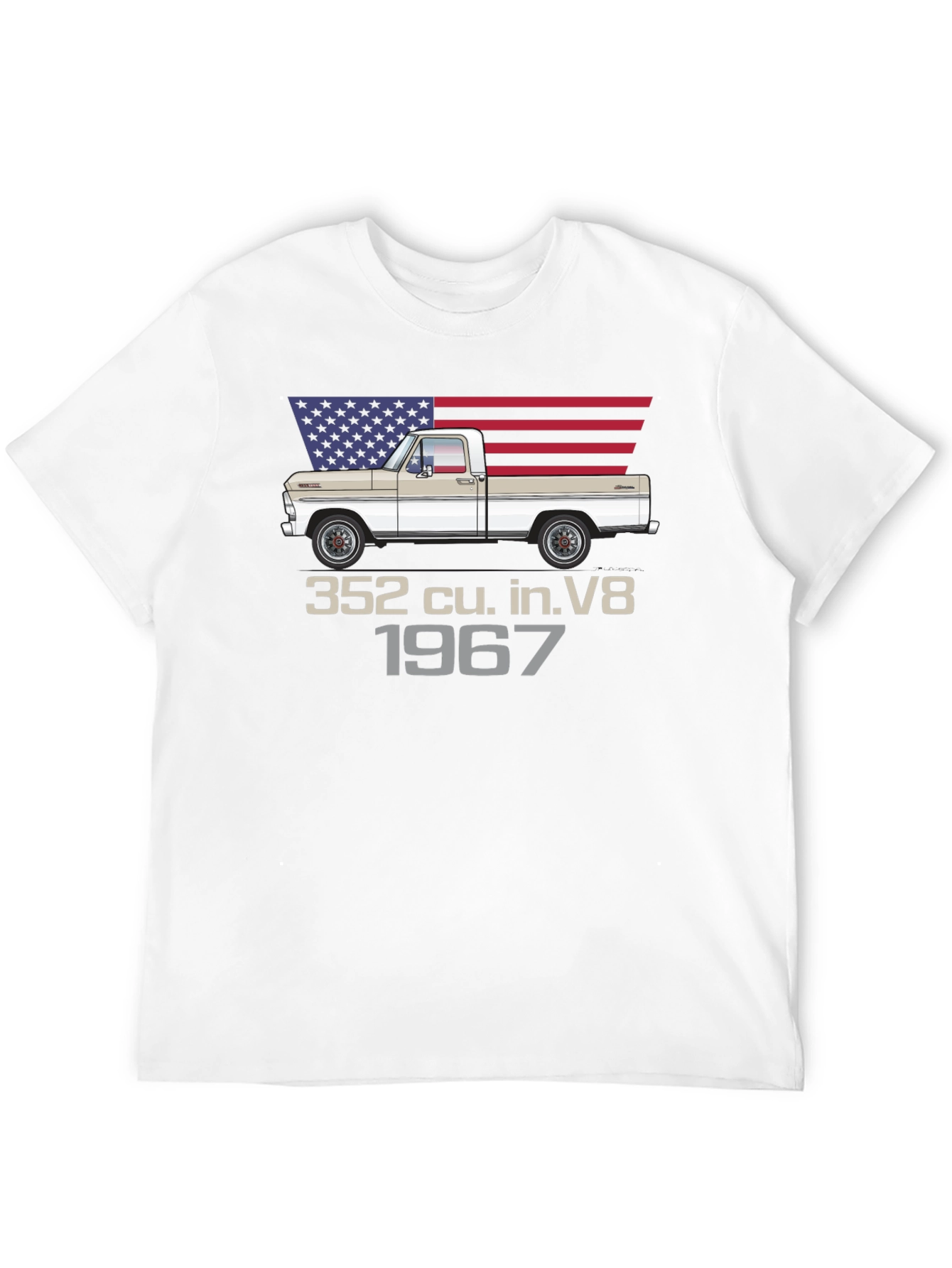 1967 Ford Truck T-Shirt - American Flag Design