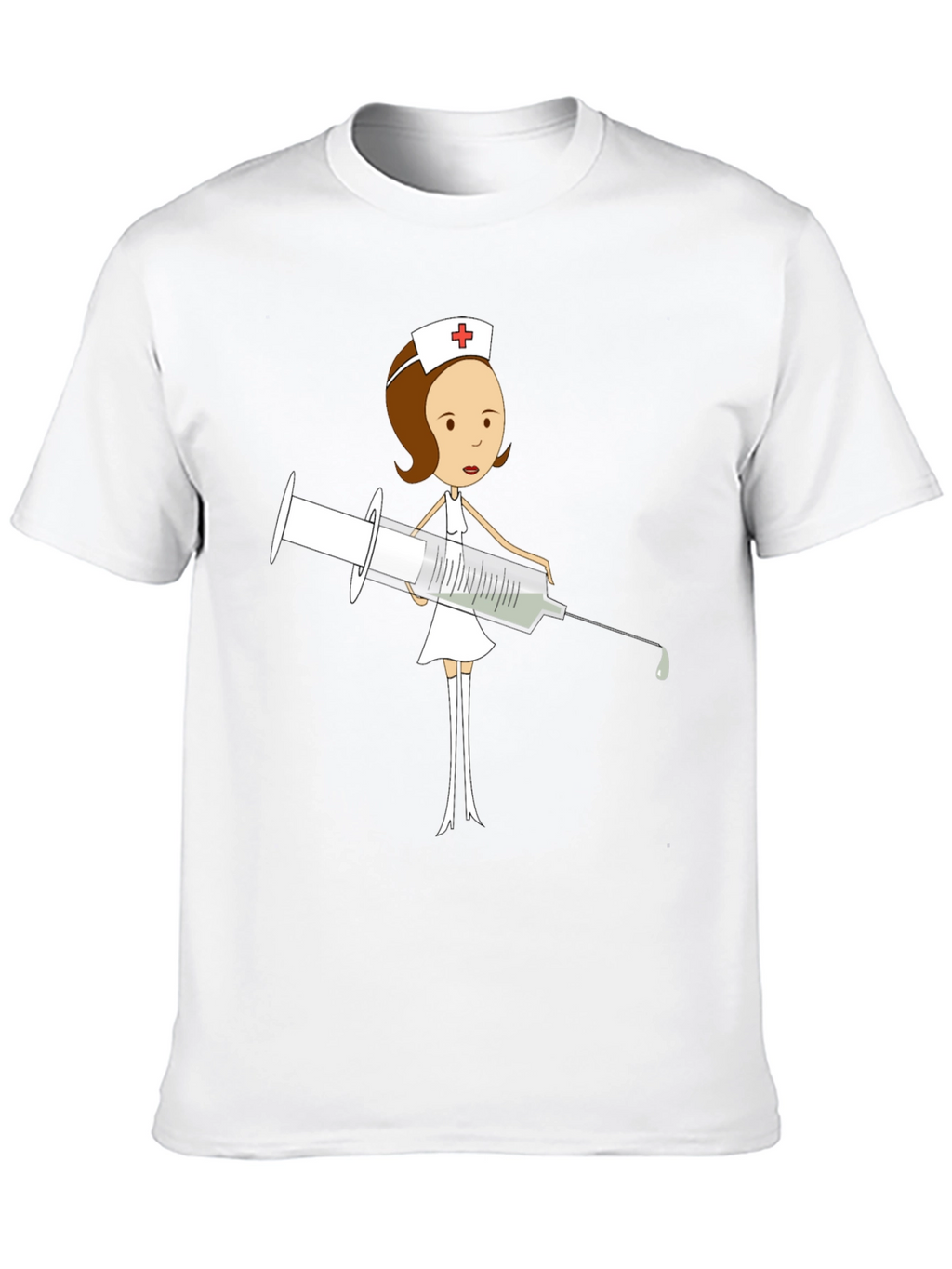 Cartoon Nurse T-Shirt - Humorous Medical Apparel