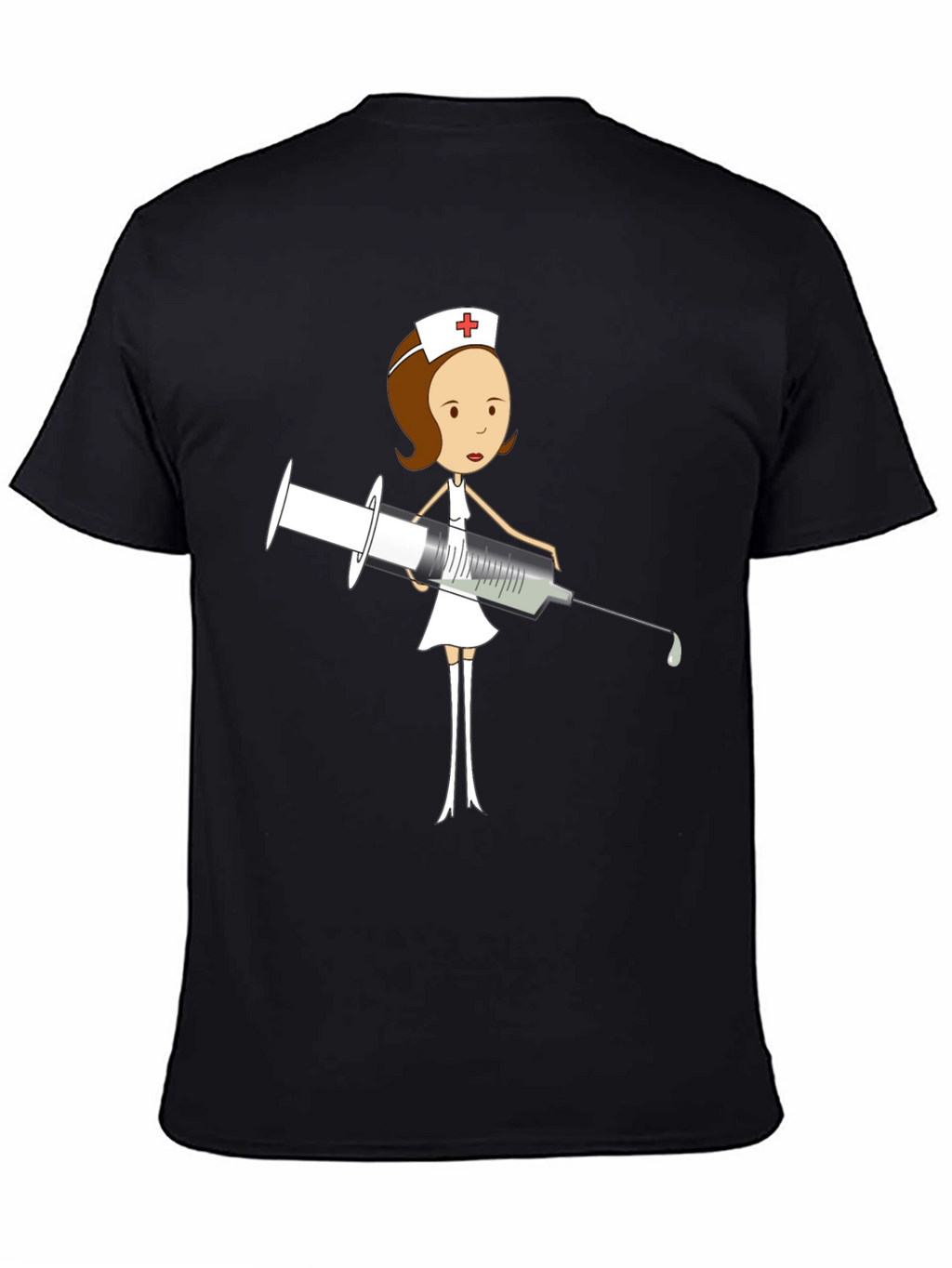 Cartoon Nurse T-Shirt - Humorous Medical Apparel