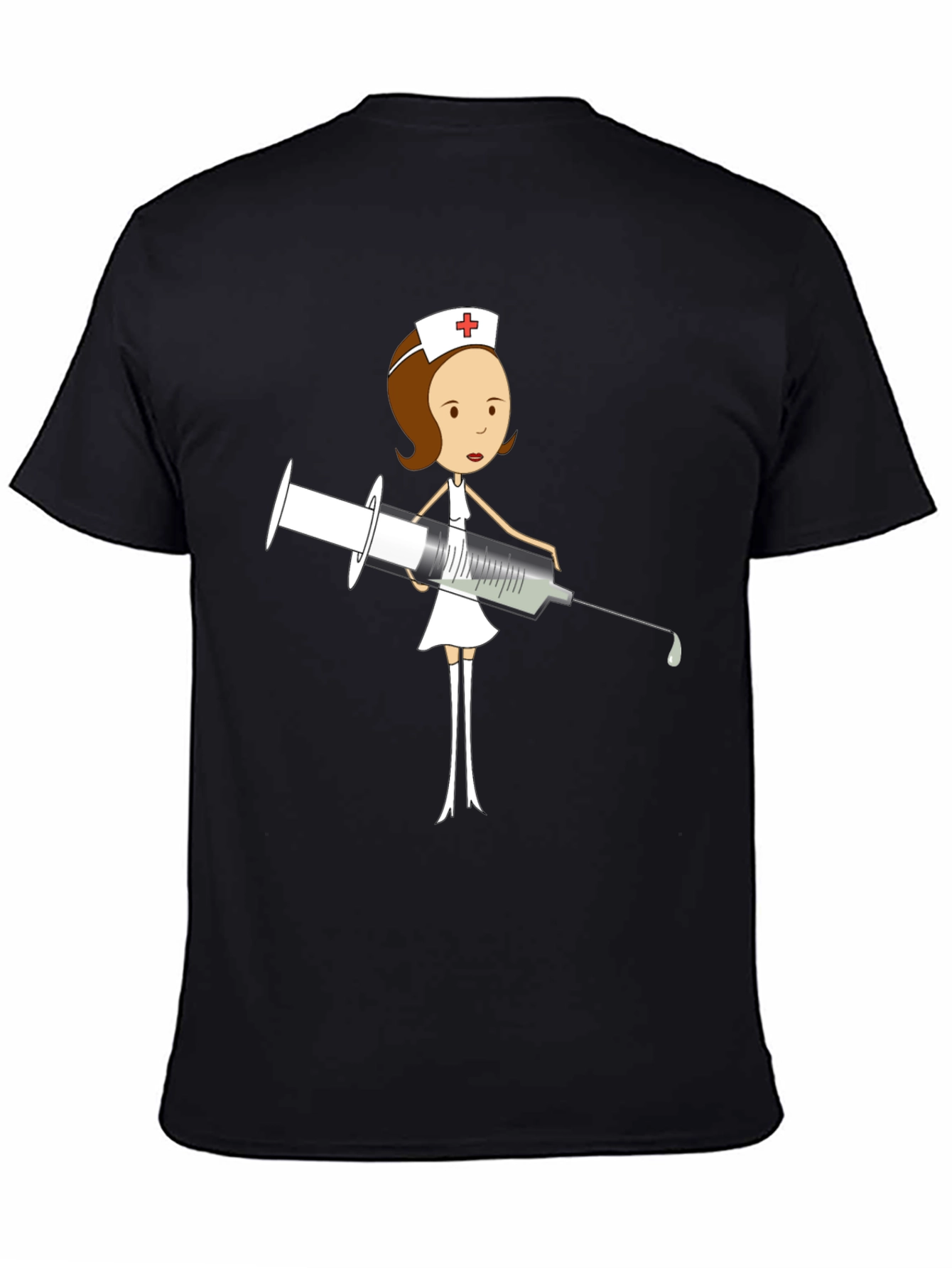 Cartoon Nurse T-Shirt - Humorous Medical Apparel