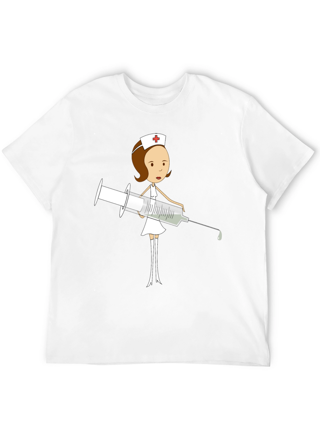 Cartoon Nurse T-Shirt - Humorous Medical Apparel