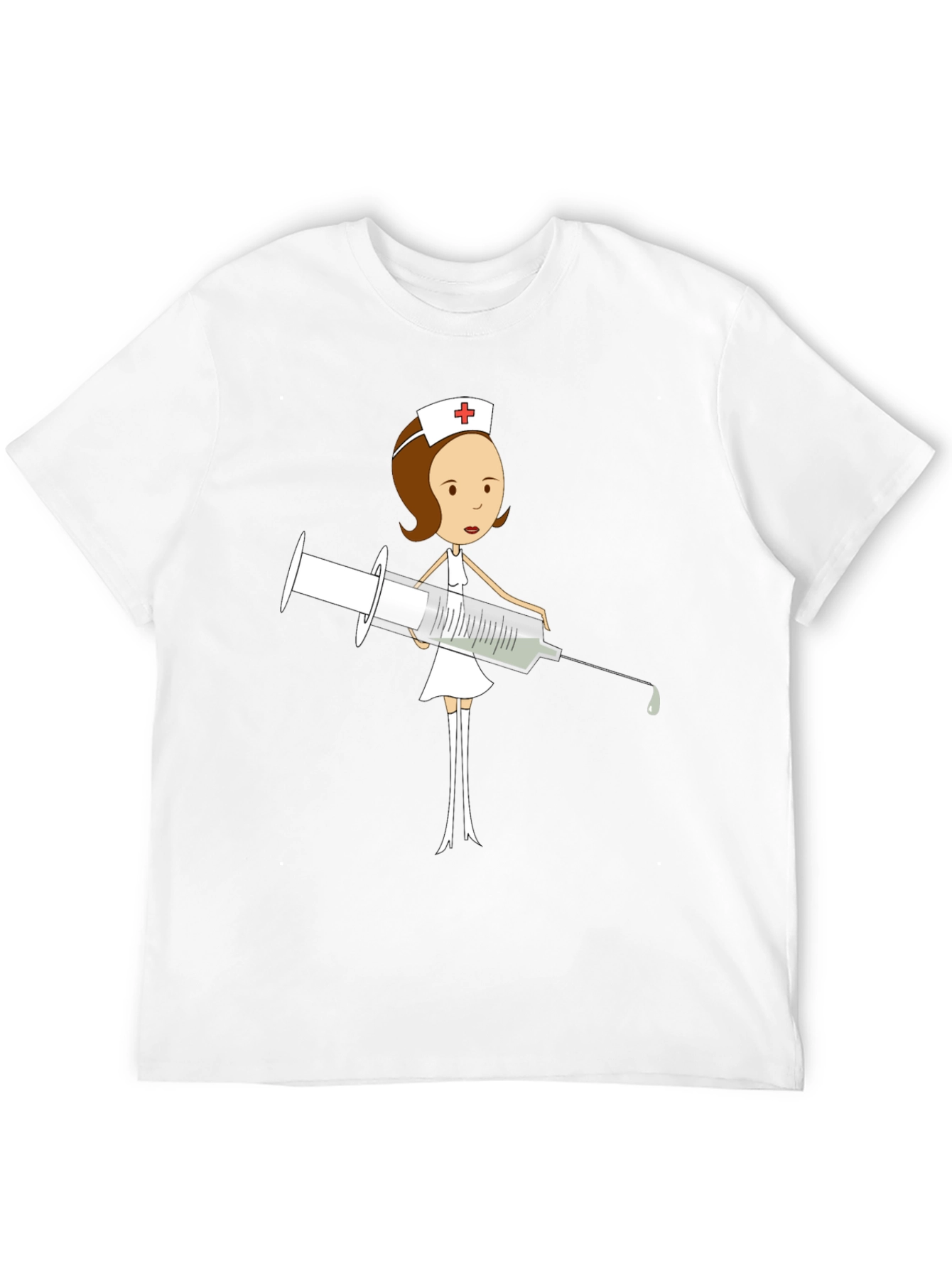 Cartoon Nurse T-Shirt - Humorous Medical Apparel