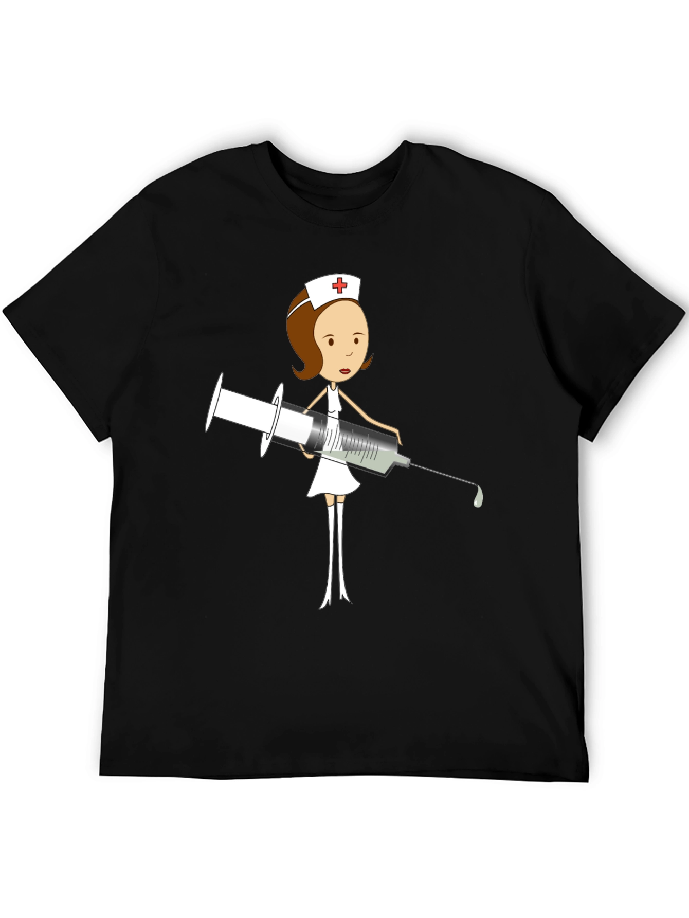 Cartoon Nurse T-Shirt - Humorous Medical Apparel