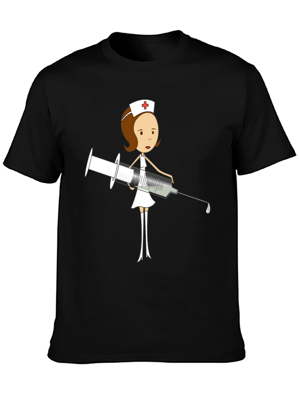 Cartoon Nurse T-Shirt - Humorous Medical Apparel