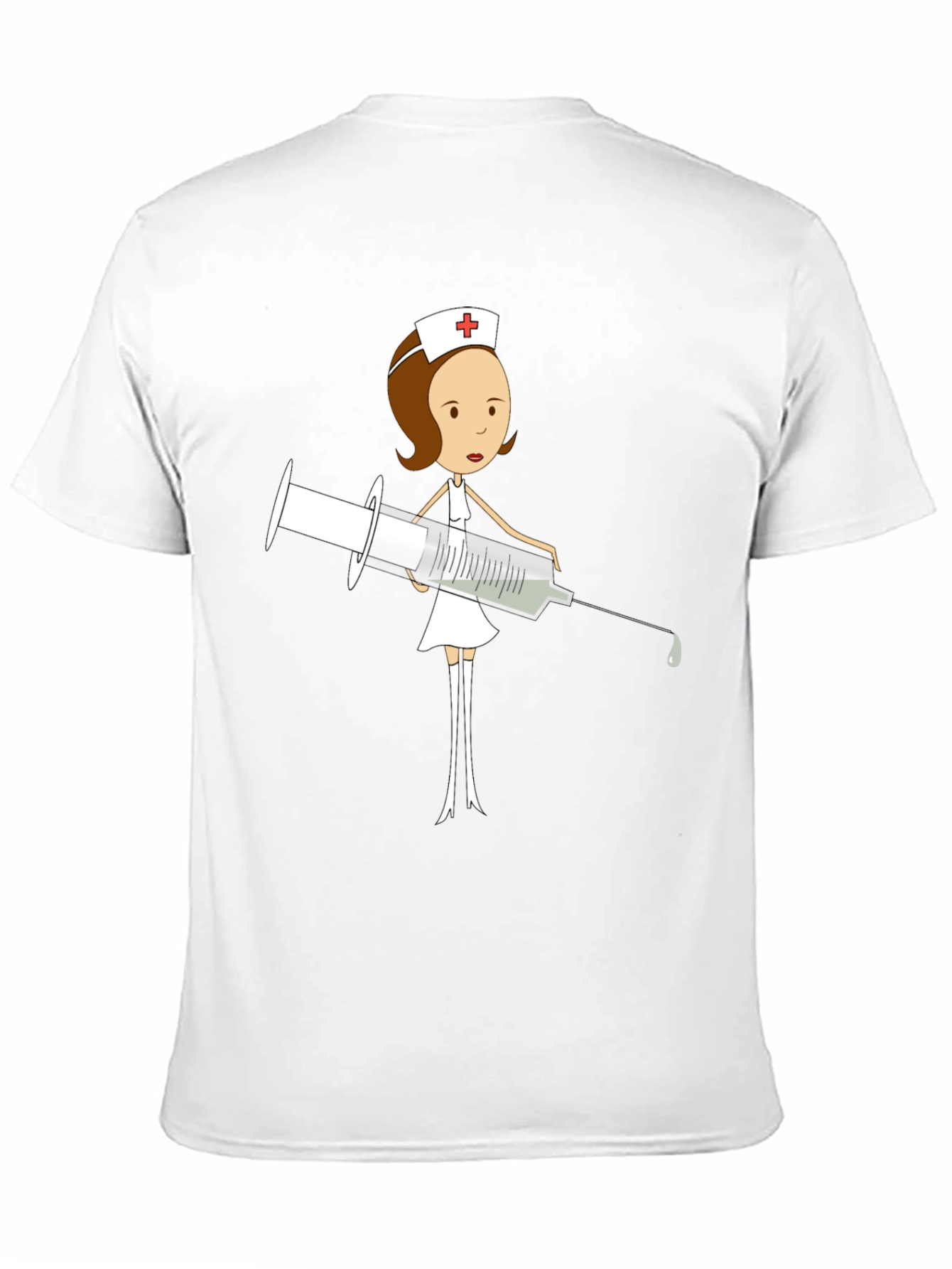 Cartoon Nurse T-Shirt - Humorous Medical Apparel