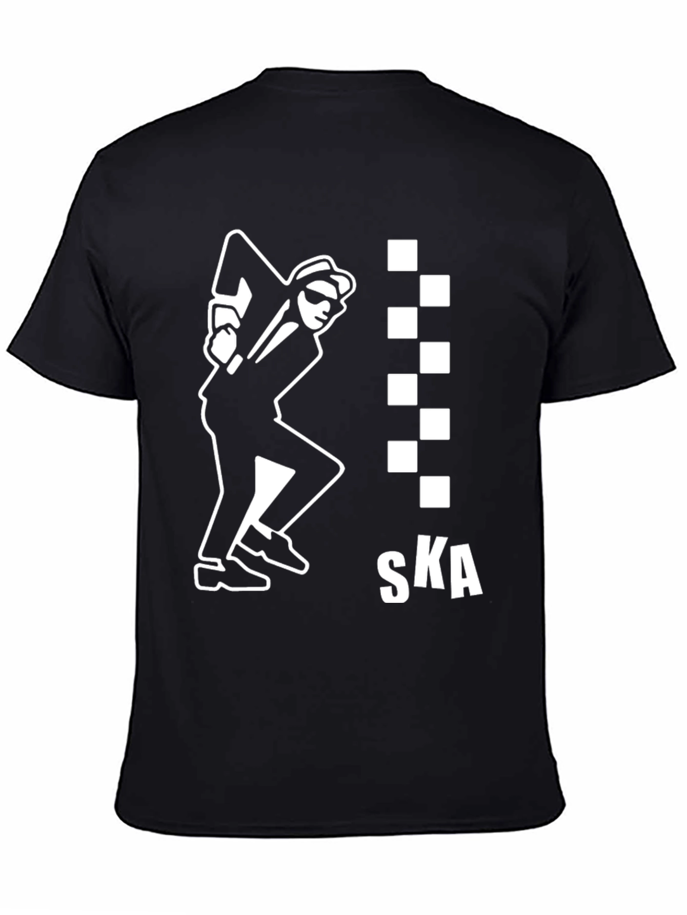 SKA T-Shirt: Black & White Checkered Design