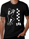 SKA T-Shirt: Black & White Checkered Design