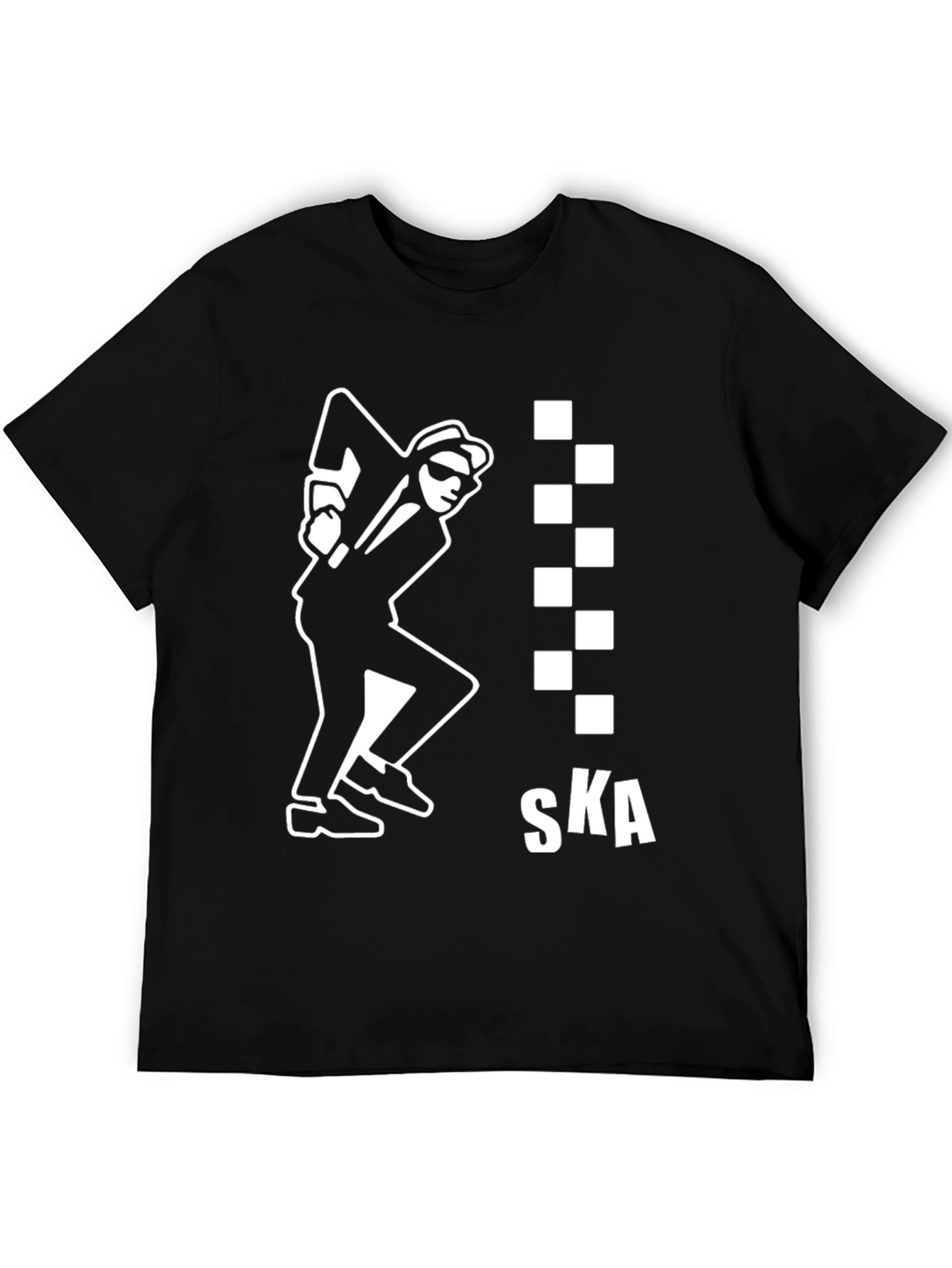 SKA T-Shirt: Black & White Checkered Design
