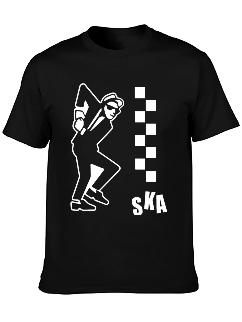 SKA T-Shirt: Black & White Checkered Design