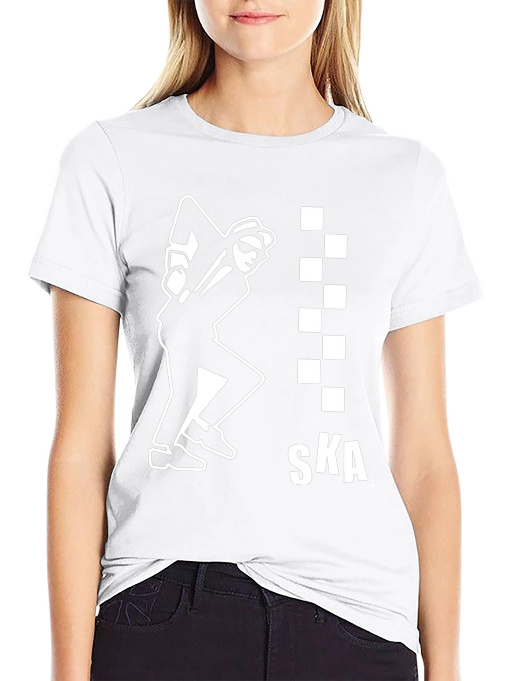 SKA T-Shirt: Black & White Checkered Design