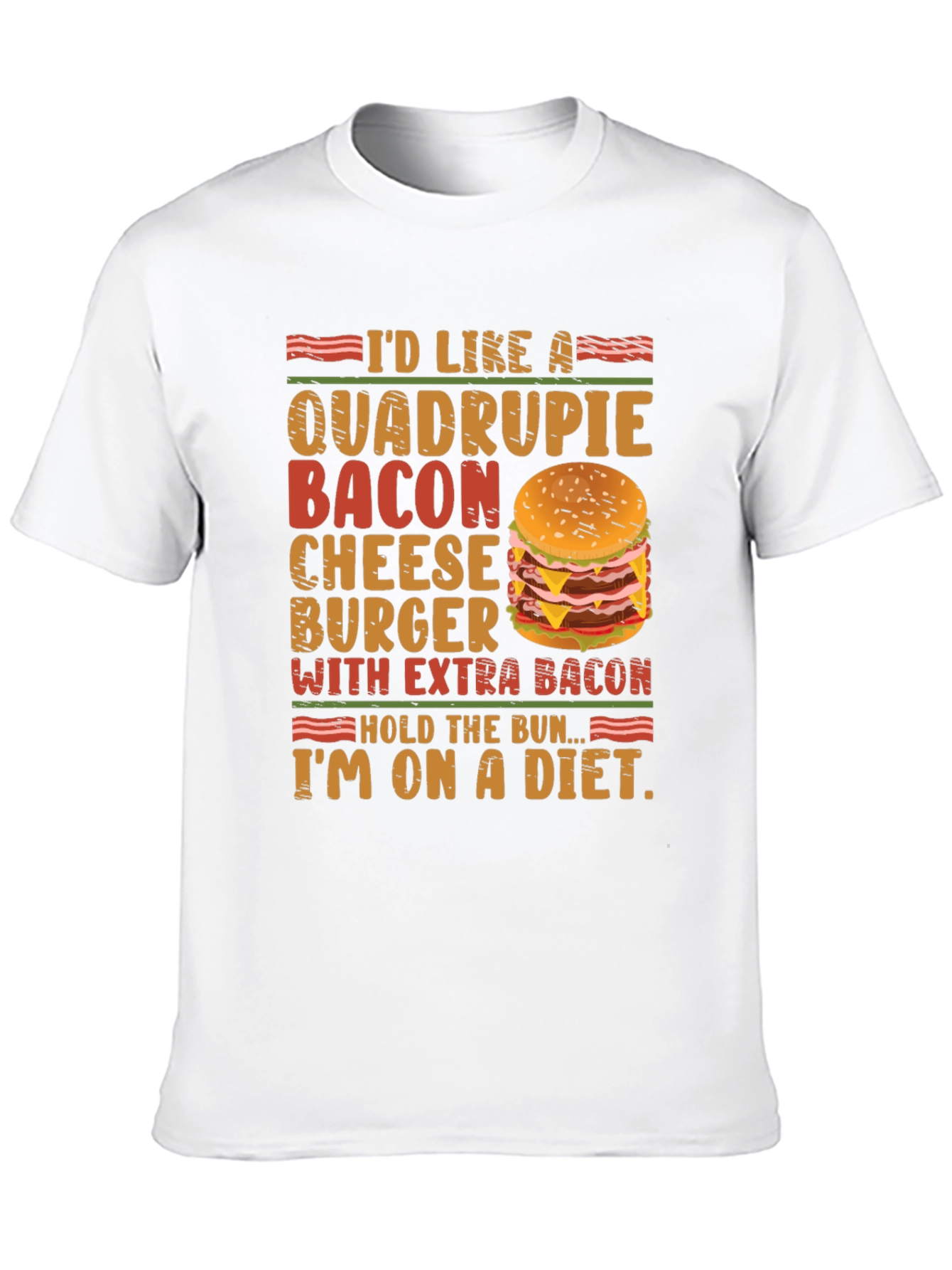 Funny Diet T-Shirt - Bacon Cheeseburger Lover Tee
