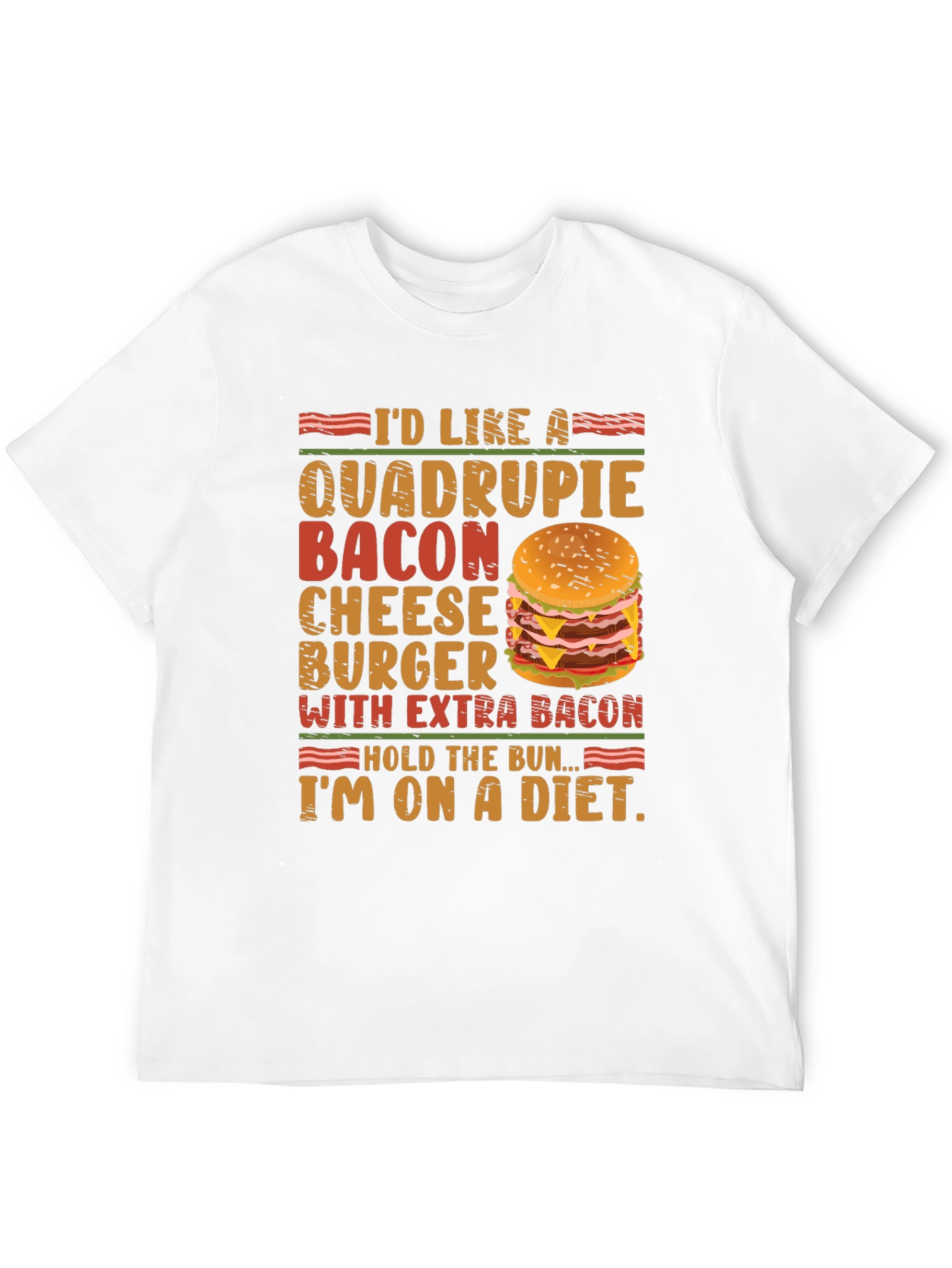 Funny Diet T-Shirt - Bacon Cheeseburger Lover Tee