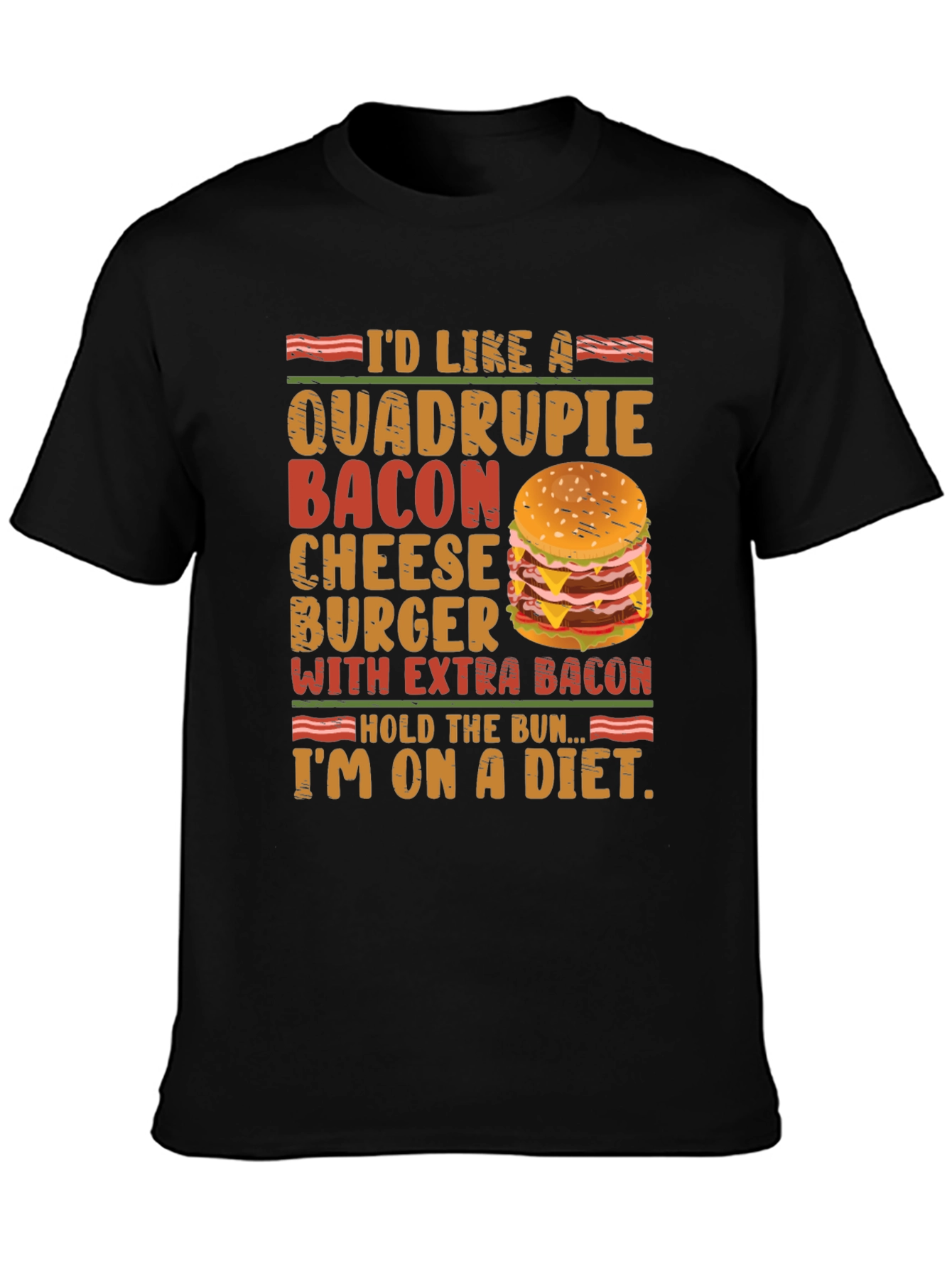 Funny Diet T-Shirt - Bacon Cheeseburger Lover Tee