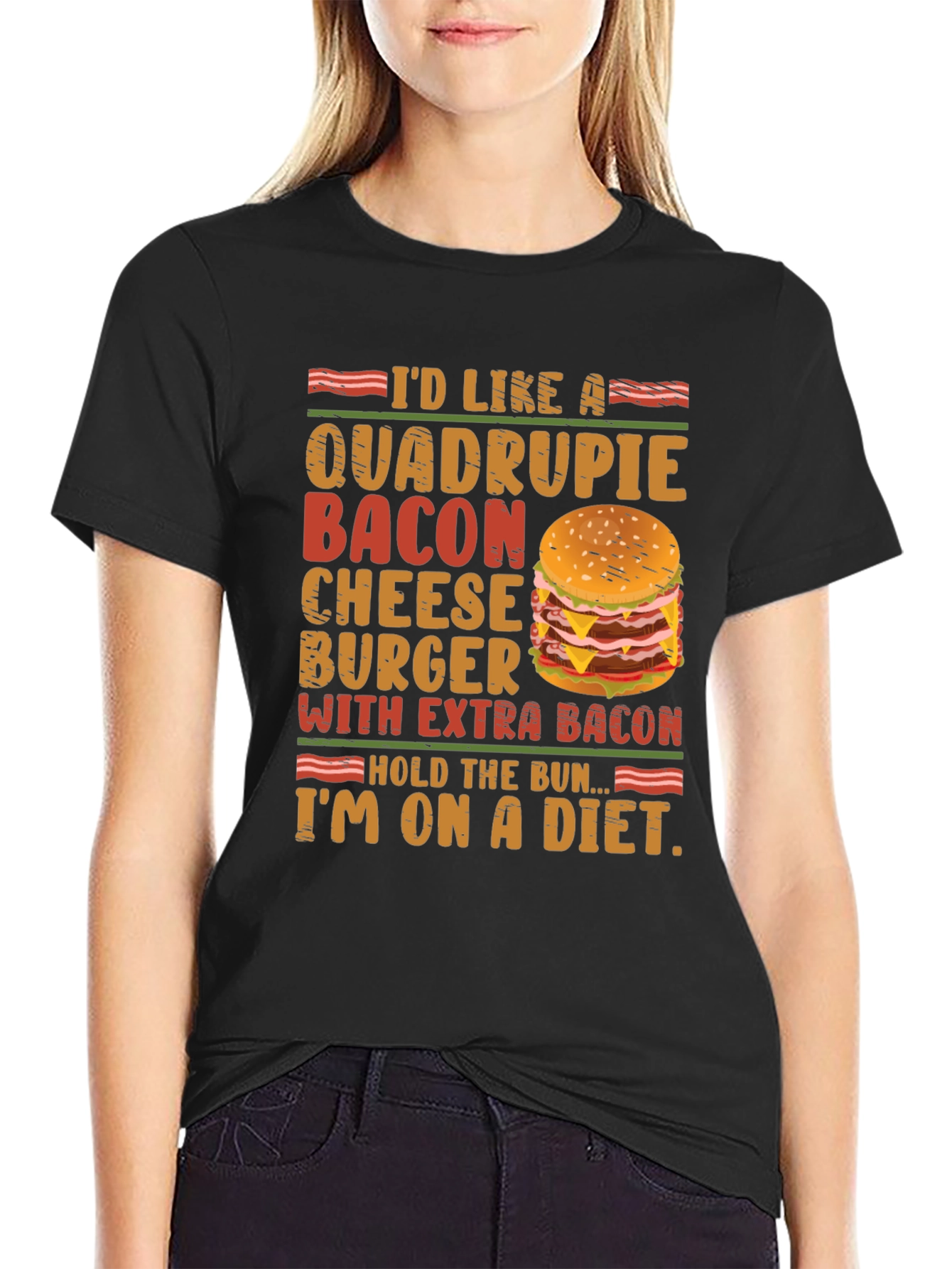 Funny Diet T-Shirt - Bacon Cheeseburger Lover Tee