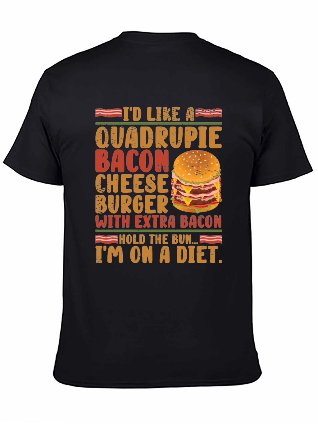 Funny Diet T-Shirt - Bacon Cheeseburger Lover Tee