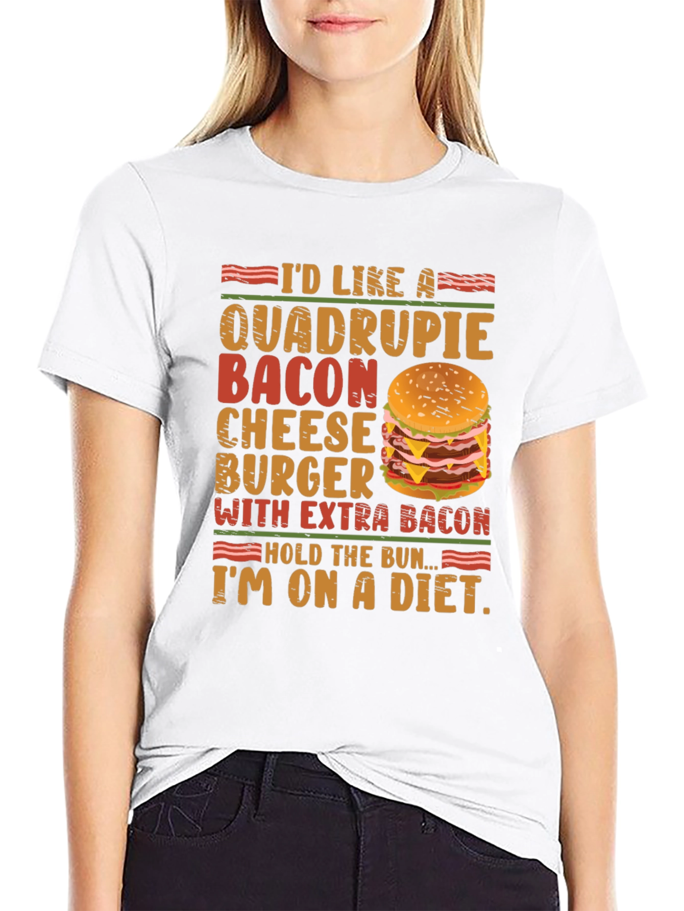 Funny Diet T-Shirt - Bacon Cheeseburger Lover Tee