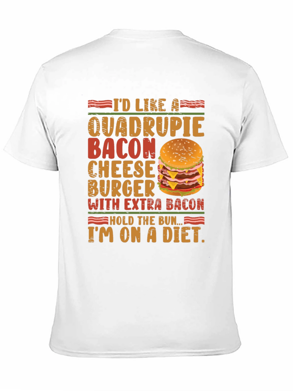 Funny Diet T-Shirt - Bacon Cheeseburger Lover Tee