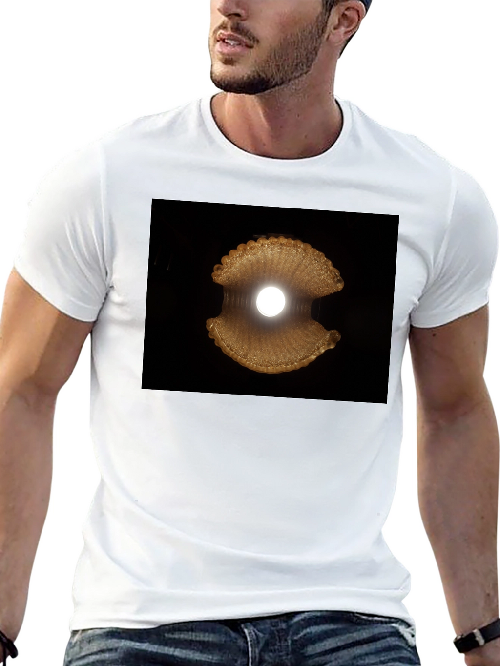 Abstract Sea Shell Graphic Tee - Modern Black T-Shirt