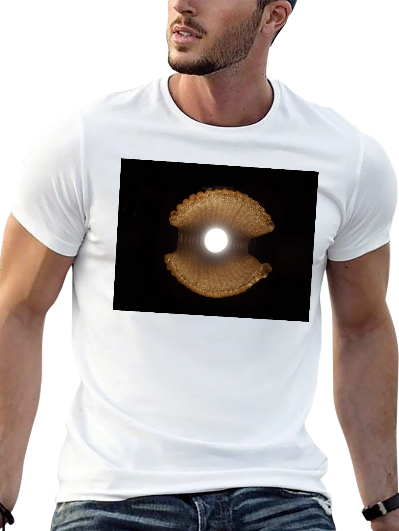 Abstract Sea Shell Graphic Tee - Modern Black T-Shirt