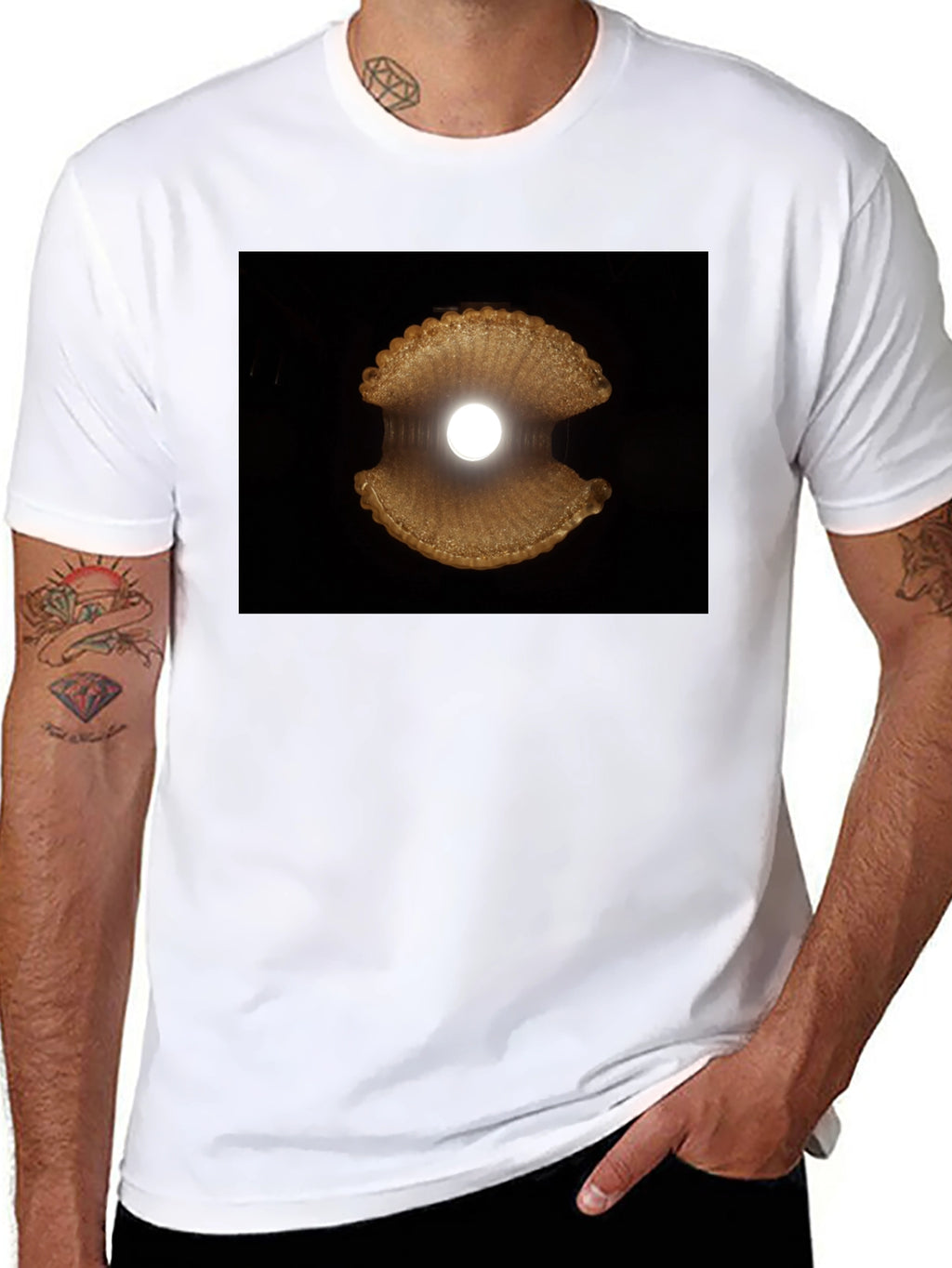 Abstract Sea Shell Graphic Tee - Modern Black T-Shirt