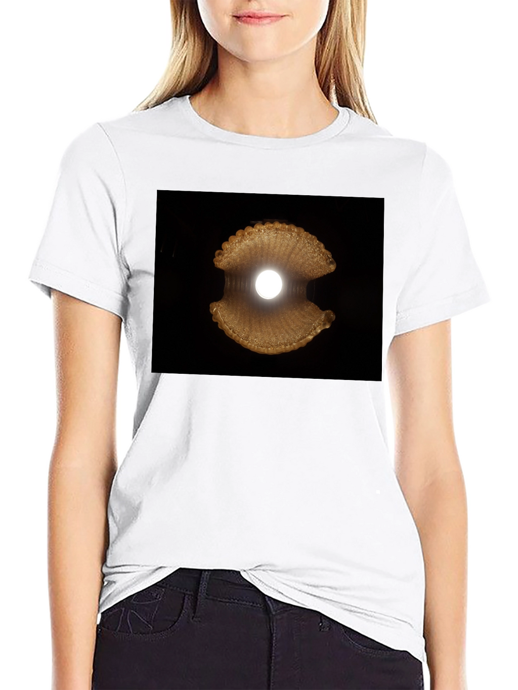 Abstract Sea Shell Graphic Tee - Modern Black T-Shirt