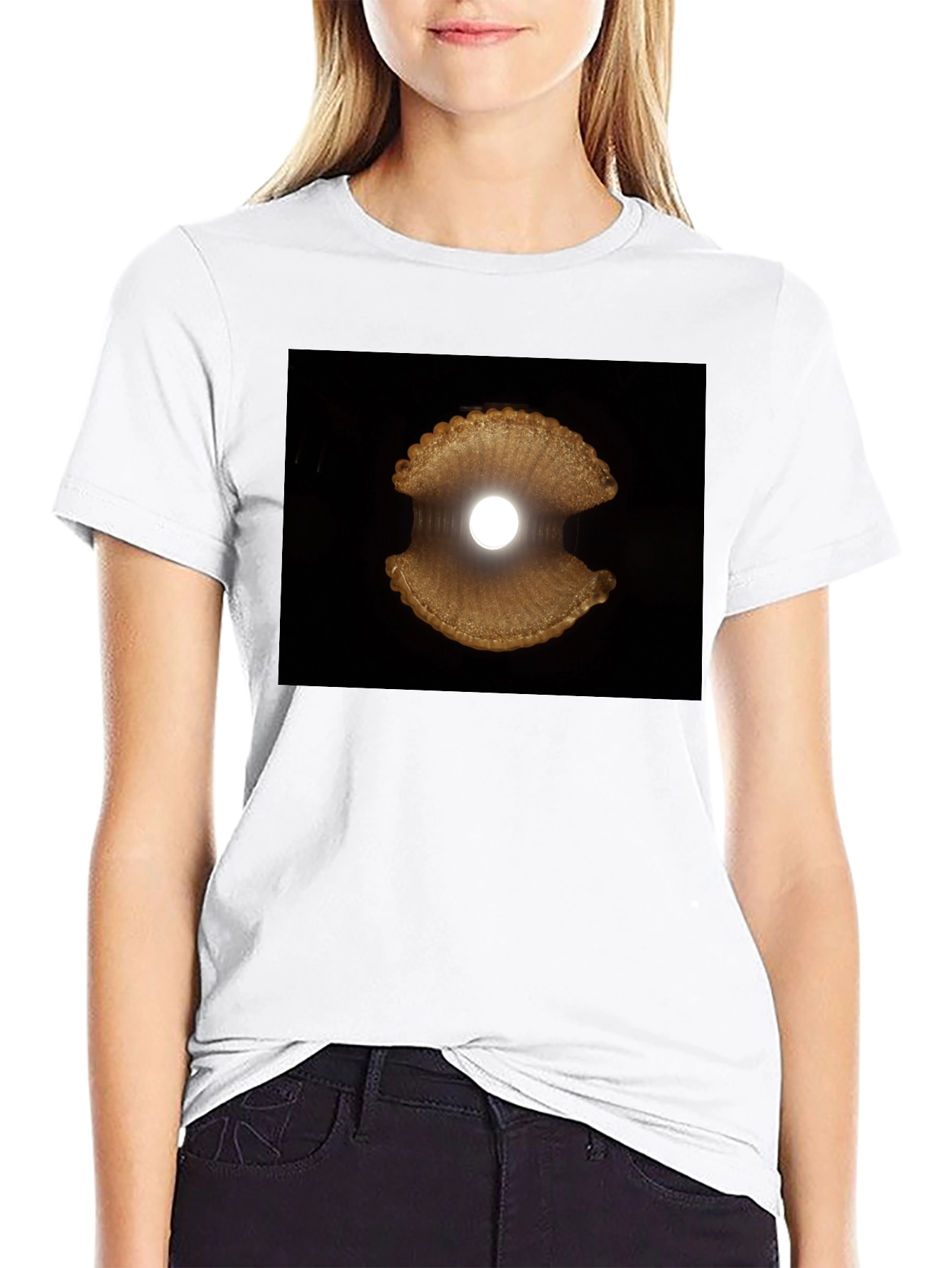 Abstract Sea Shell Graphic Tee - Modern Black T-Shirt