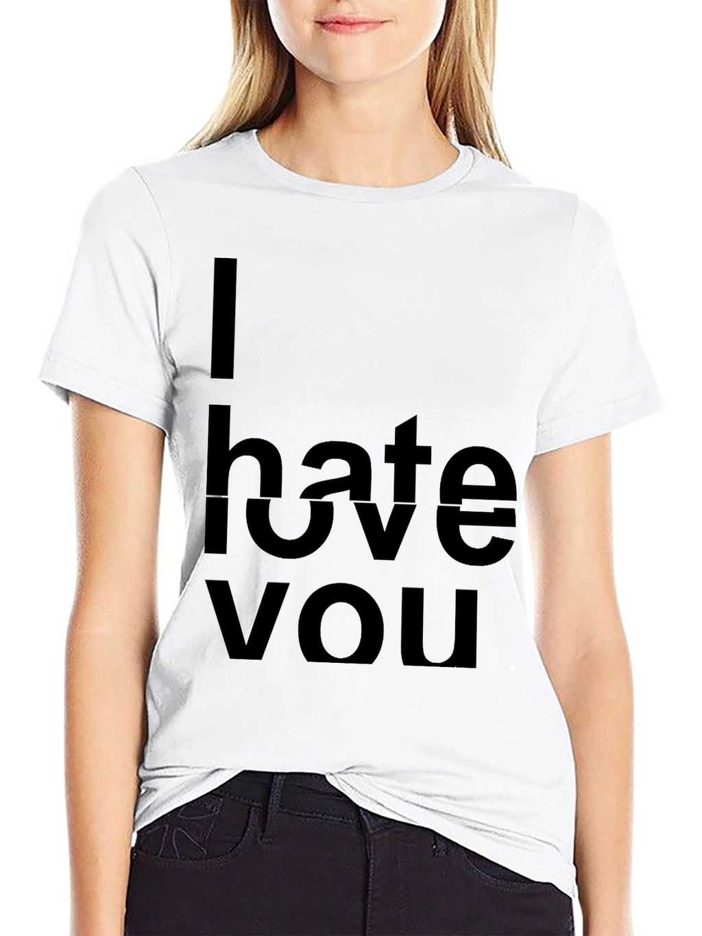 I Hate Love You Graphic T-Shirt - Black