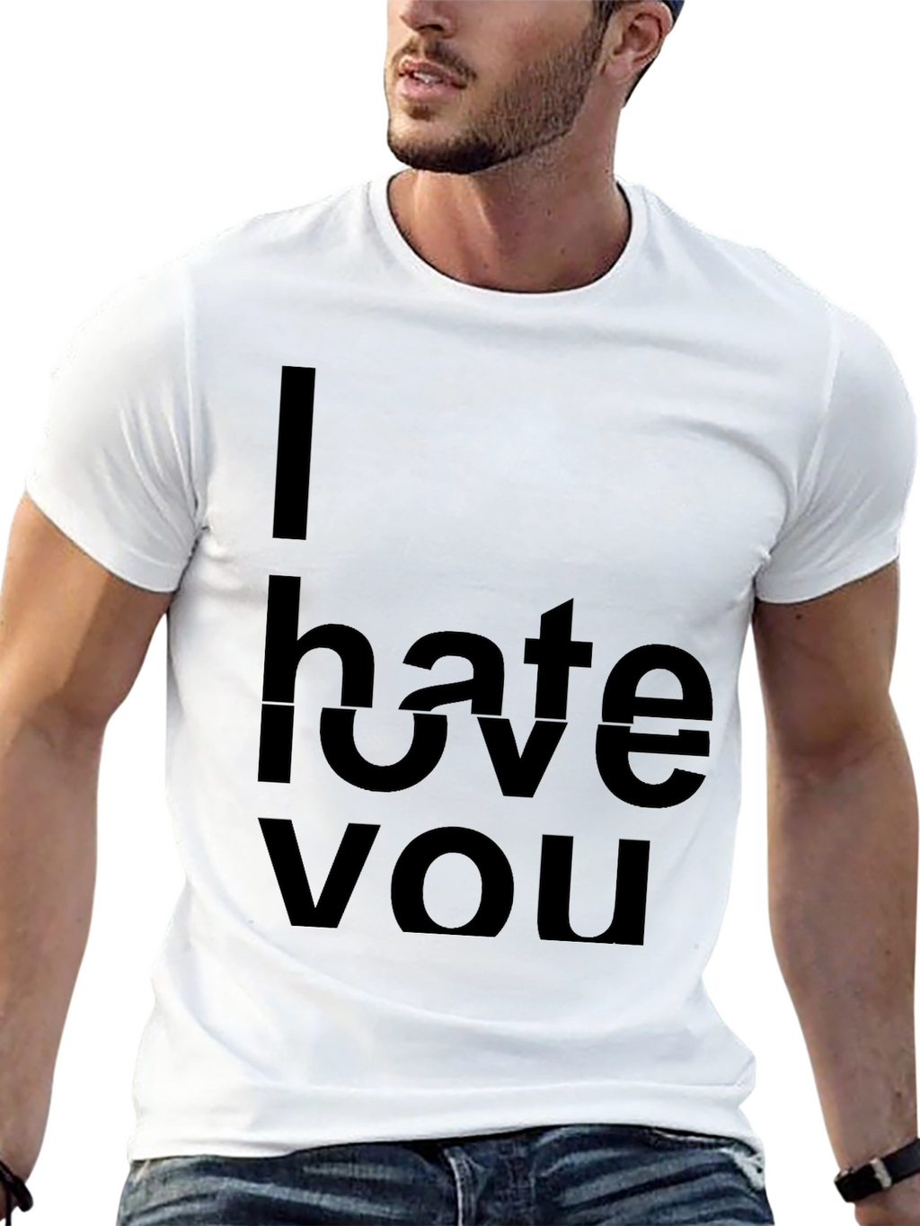 I Hate Love You Graphic T-Shirt - Black