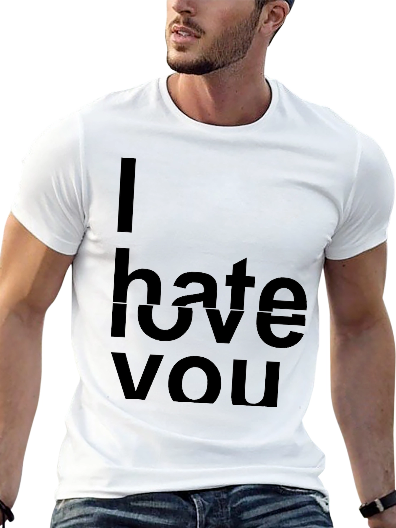 I Hate Love You Graphic T-Shirt - Black