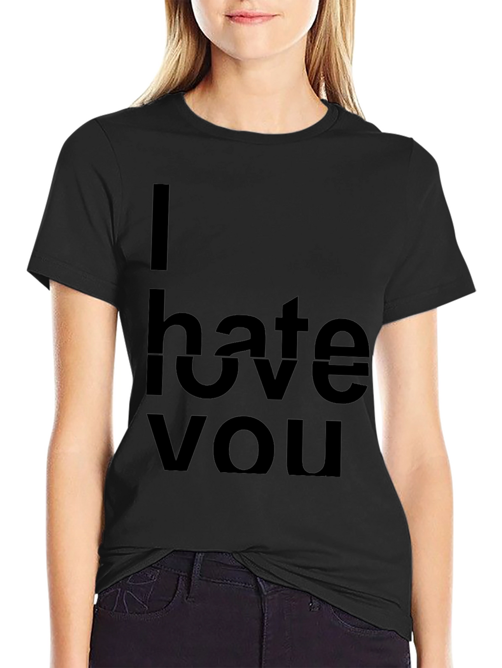 I Hate Love You Graphic T-Shirt - Black