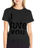 I Hate Love You Graphic T-Shirt - Black