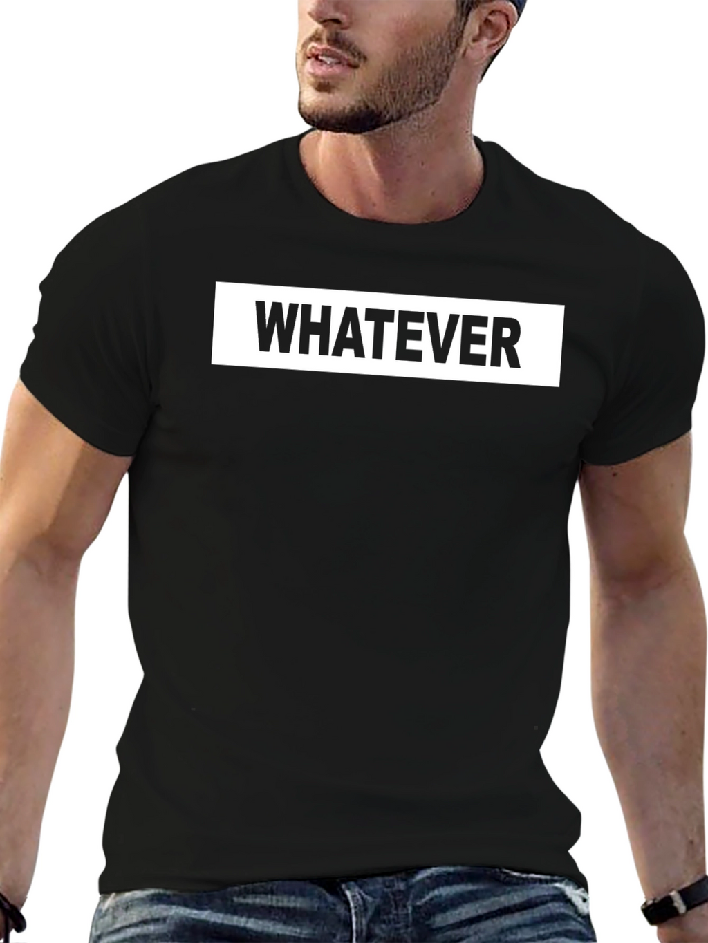 Whatever Graphic Tee - Casual Black T-Shirt