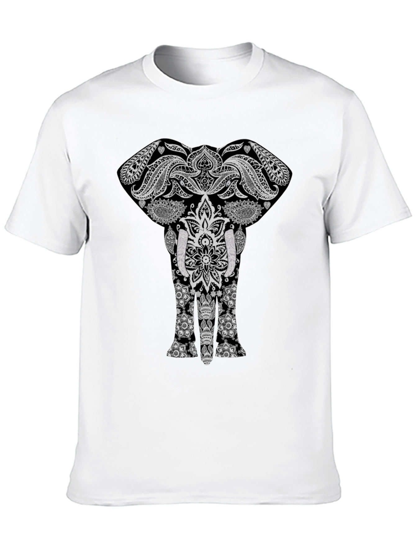 Elephant Mandala Graphic Tee - Stylish Black T-Shirt