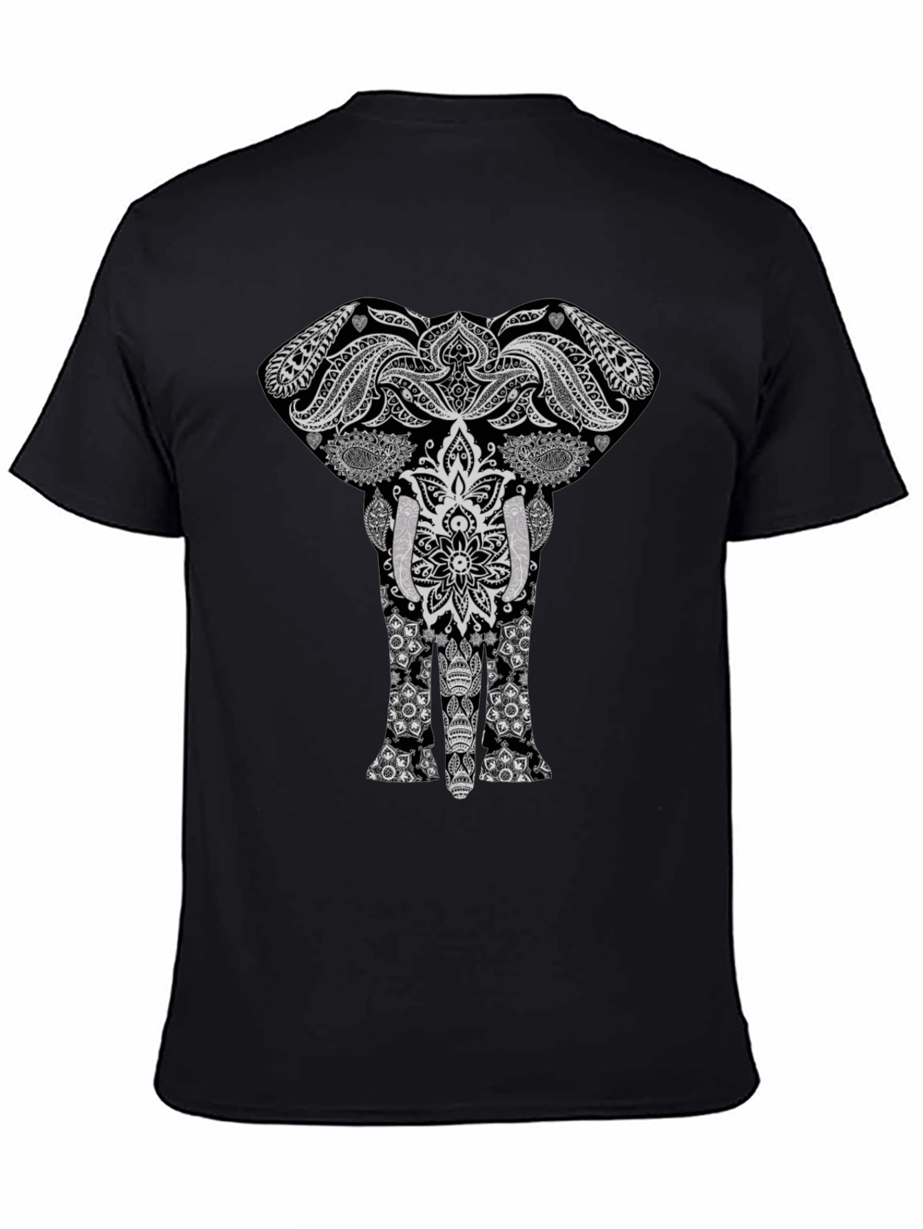 Elephant Mandala Graphic Tee - Stylish Black T-Shirt