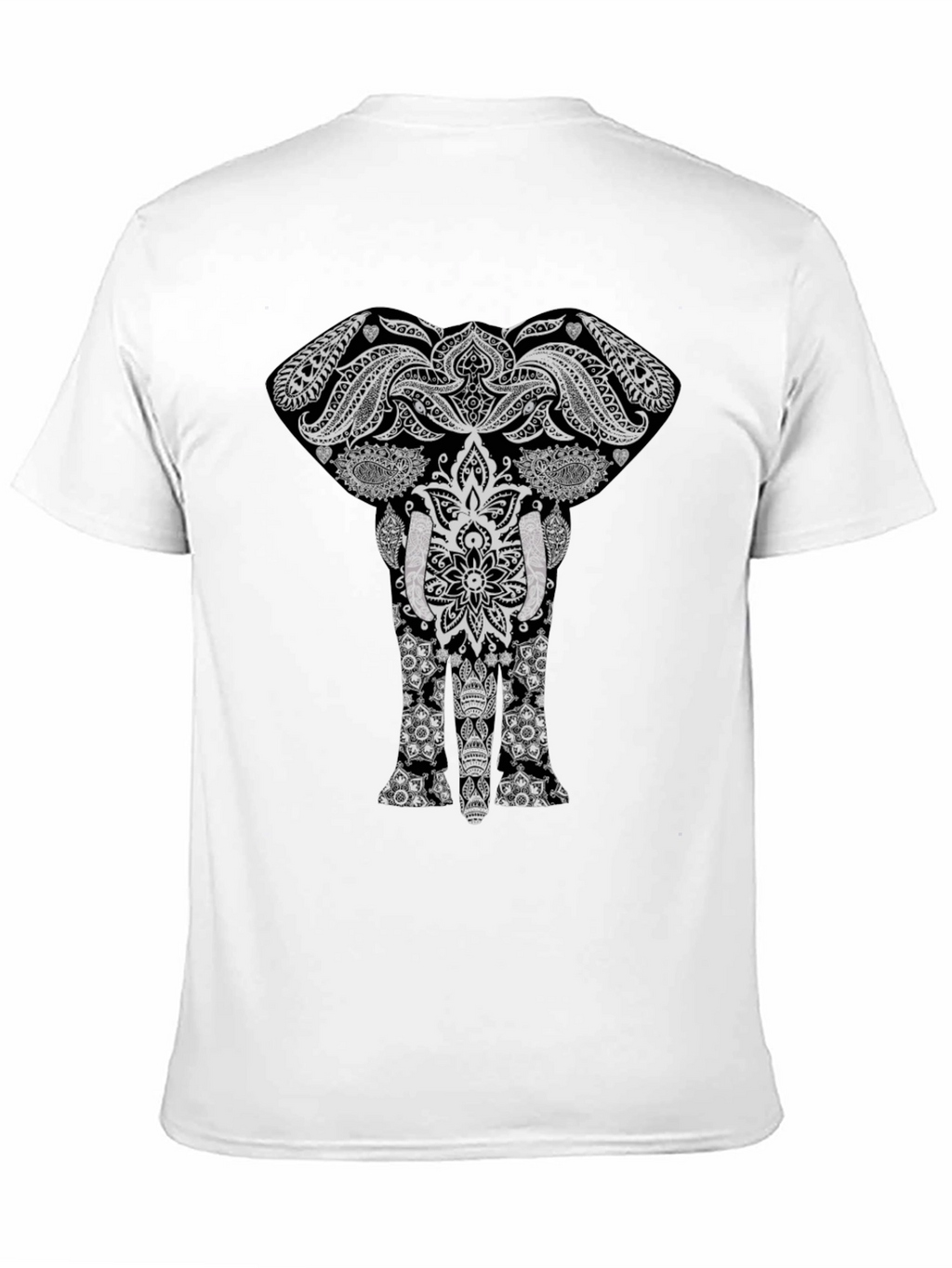Elephant Mandala Graphic Tee - Stylish Black T-Shirt