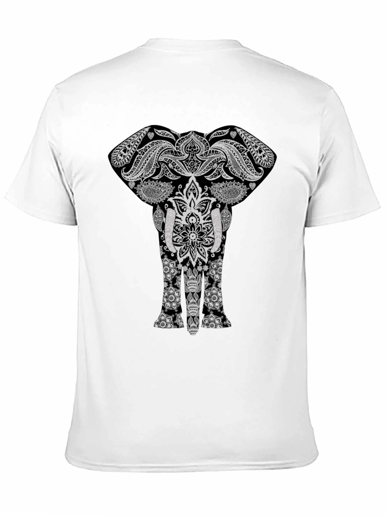 Elephant Mandala Graphic Tee - Stylish Black T-Shirt