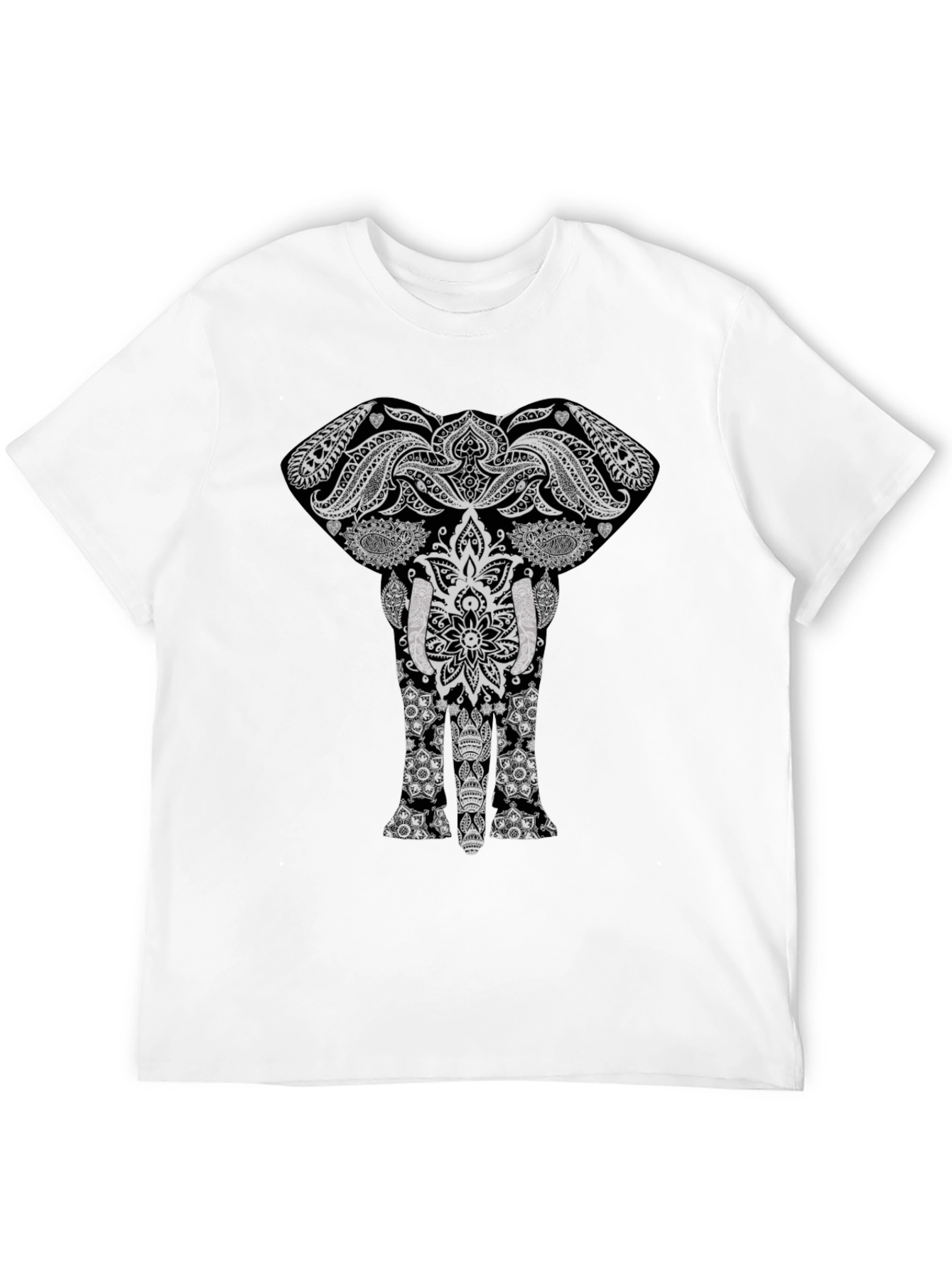 Elephant Mandala Graphic Tee - Stylish Black T-Shirt