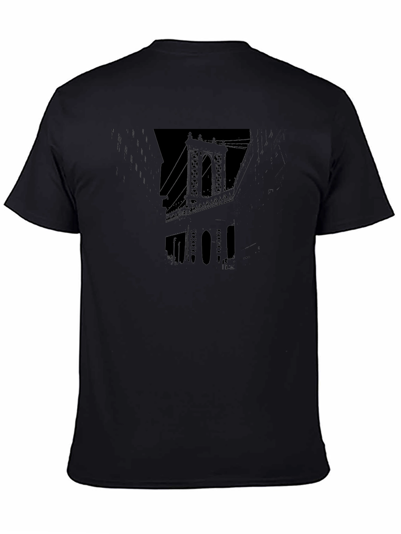 Urban Bridge Graphic T-Shirt - Black Cotton Tee