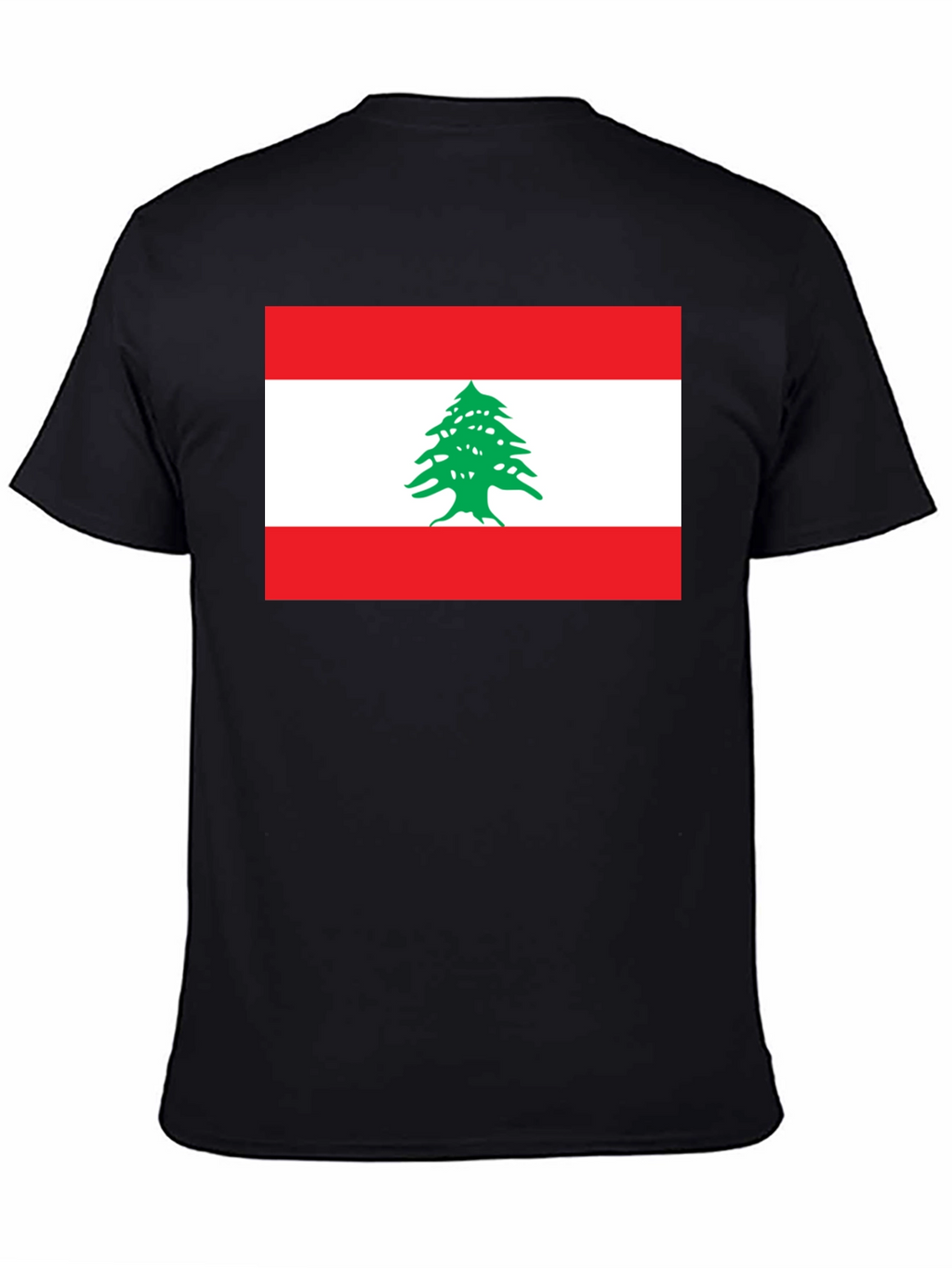 Lebanon Flag Graphic T-Shirt - Black Cotton Tee