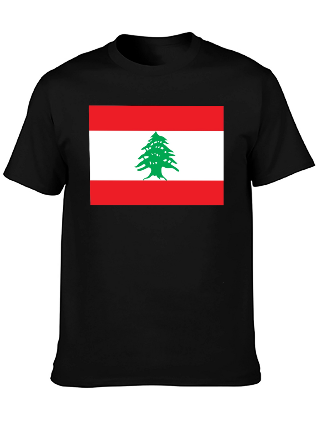 Lebanon Flag Graphic T-Shirt - Black Cotton Tee