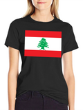Lebanon Flag Graphic T-Shirt - Black Cotton Tee
