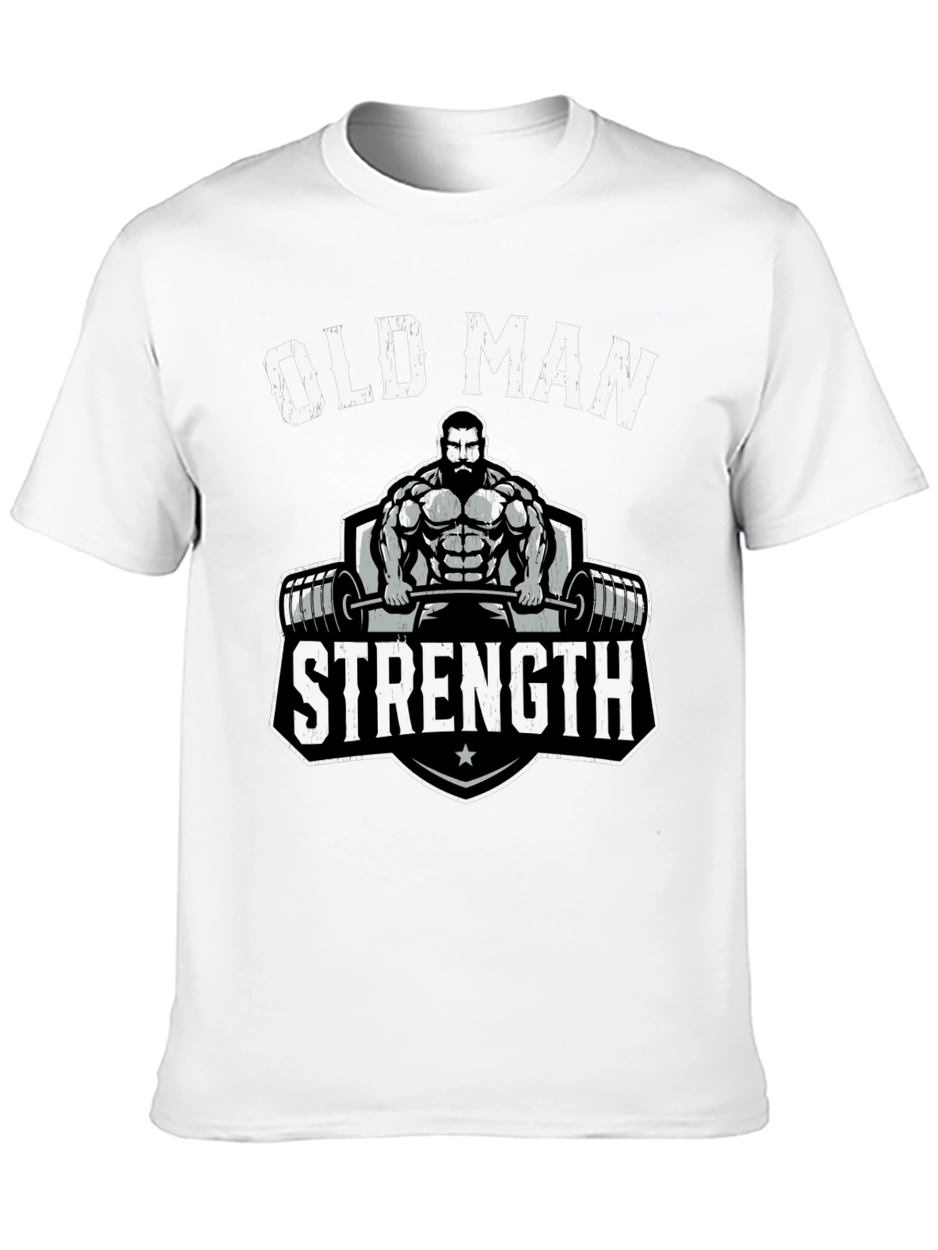 Old Man Strength T-Shirt - Weightlifting Gym Tee