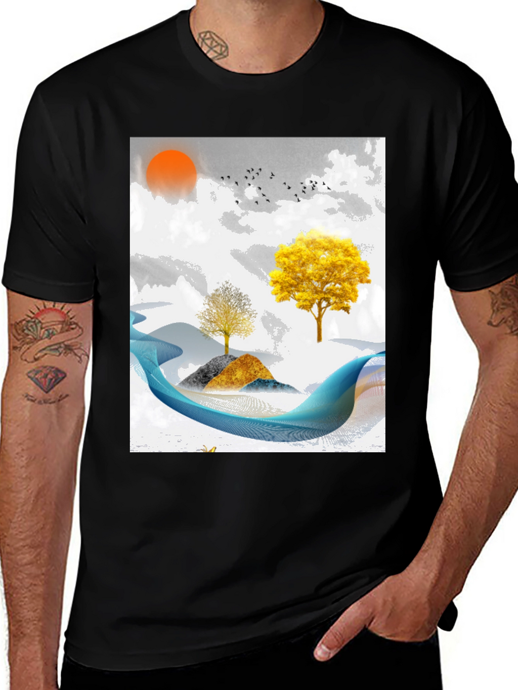 Abstract Landscape Graphic Tee