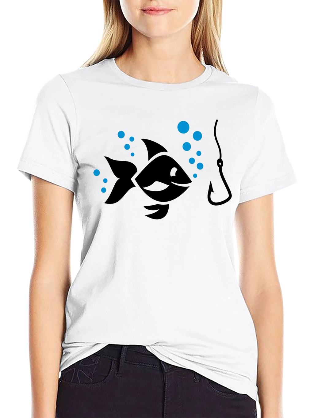 Fishing T-Shirt - Cartoon Fish Hook Design