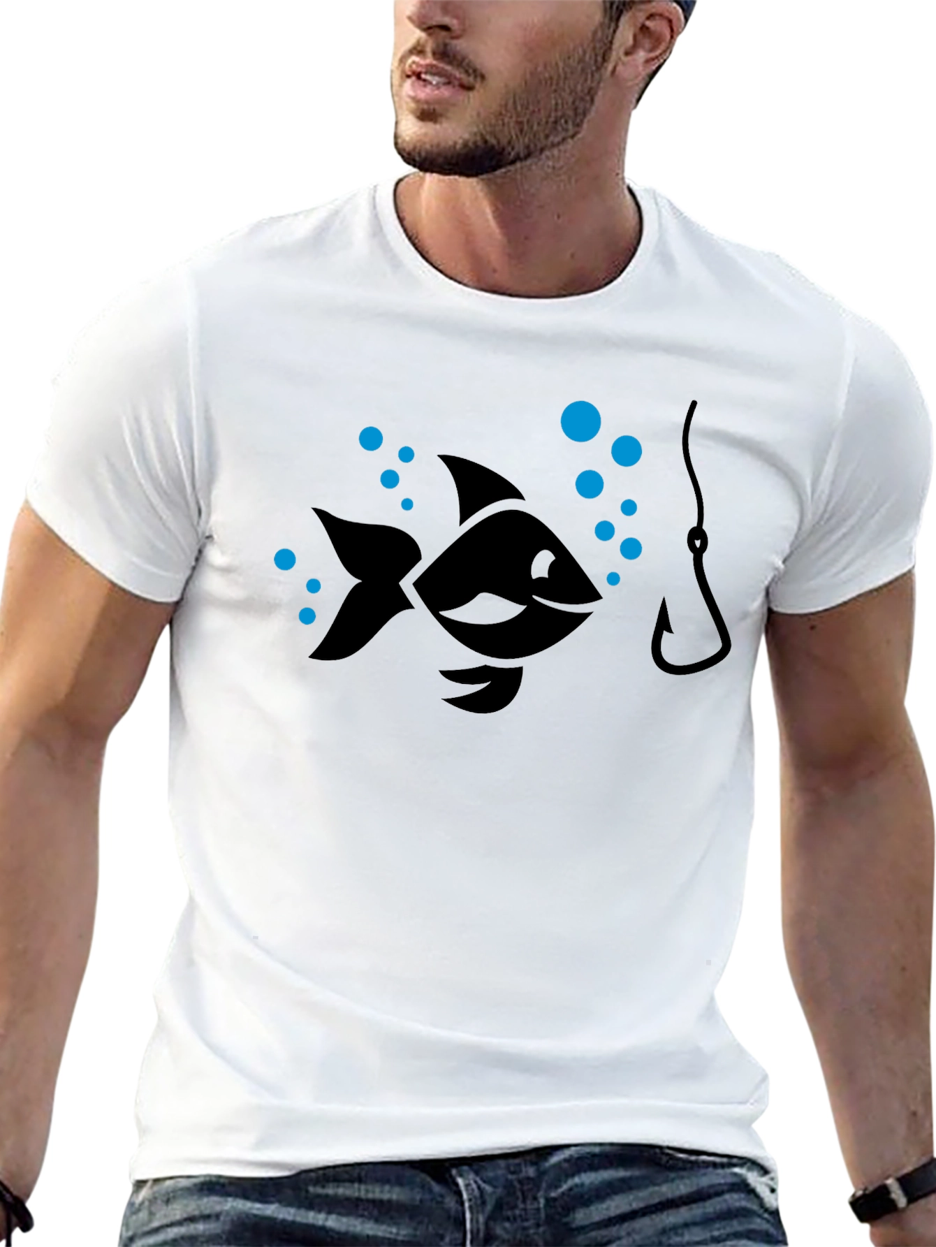 Fishing T-Shirt - Cartoon Fish Hook Design