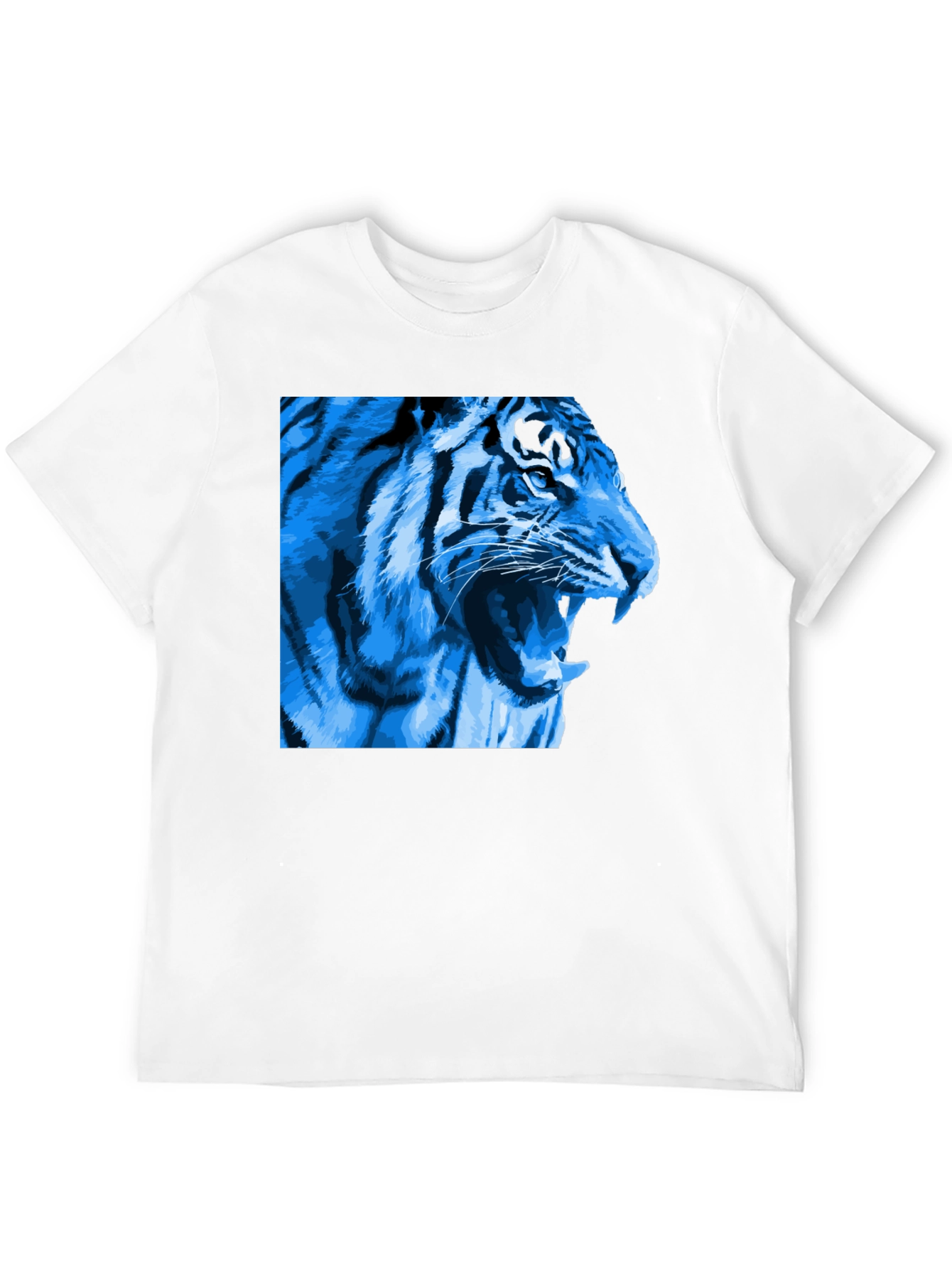 Blue Tiger Graphic T-Shirt - Mens Black Tee