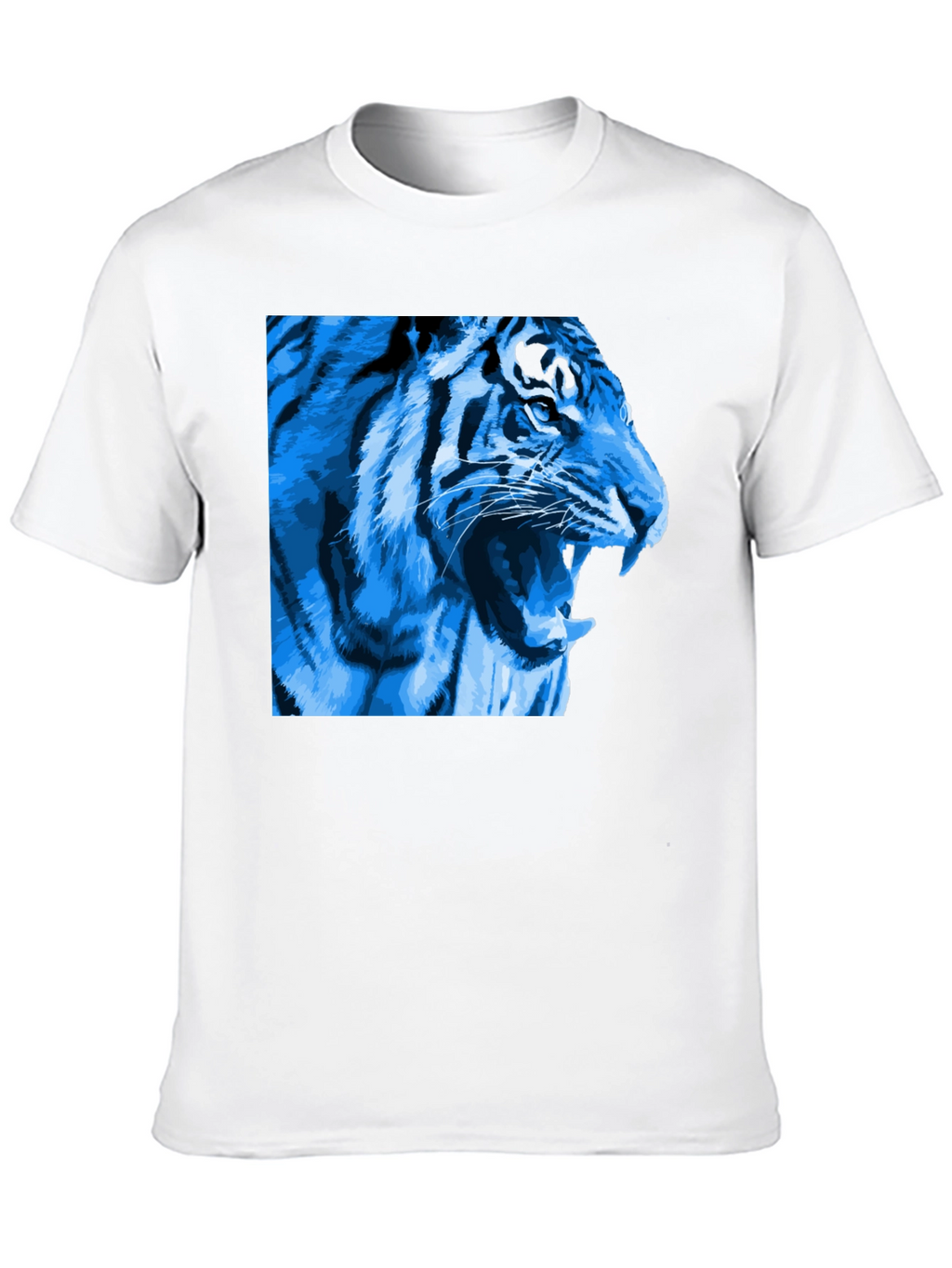 Blue Tiger Graphic T-Shirt - Mens Black Tee