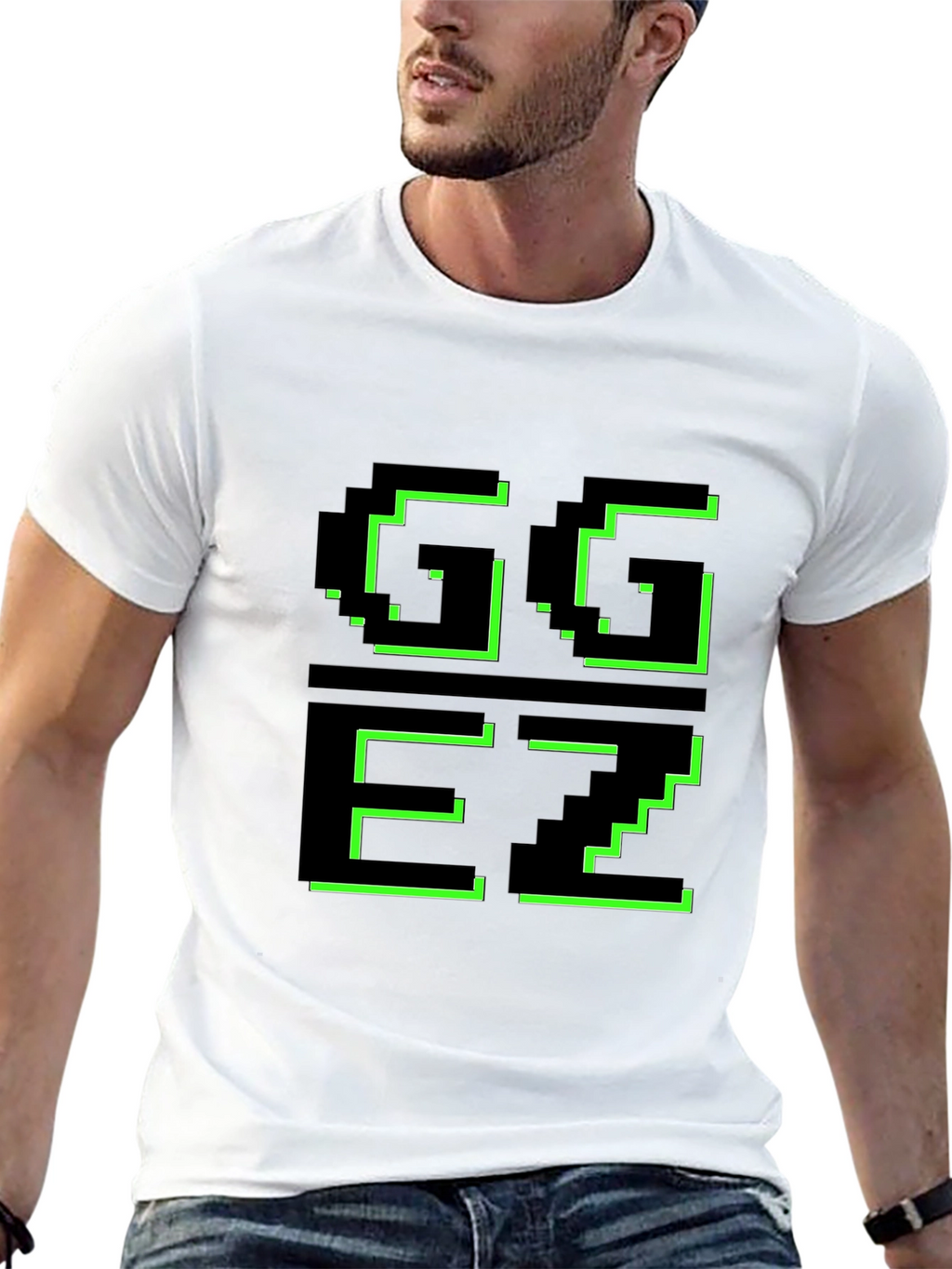 GG EZ Pixel Art T-Shirt - Gamer Style